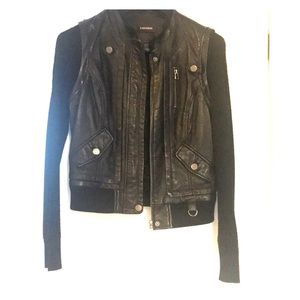 Leather jaket motorcycle style